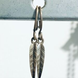 Me & Ro Sterling Silver Feather Dangle Earrings
